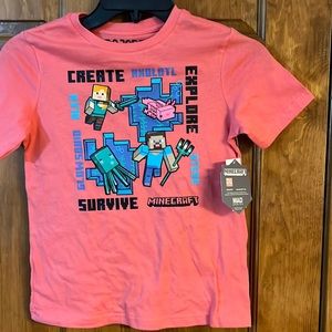 New MonJang Minecraft Boys T-shirt M6-7 NWT Unique